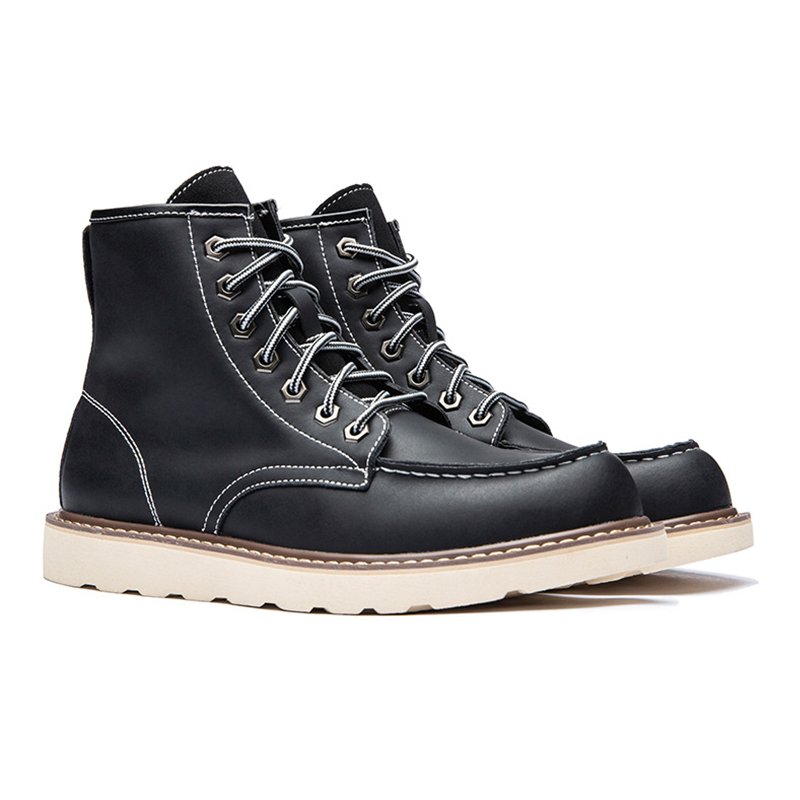 Vintage Timberland-Inspired Men's Work Boots Waterproof Leather Outdoor Hiking Boots Durable American Style Combat Boots