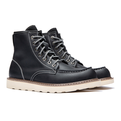 Vintage Timberland-Inspired Men's Work Boots Waterproof Leather Outdoor Hiking Boots Durable American Style Combat Boots