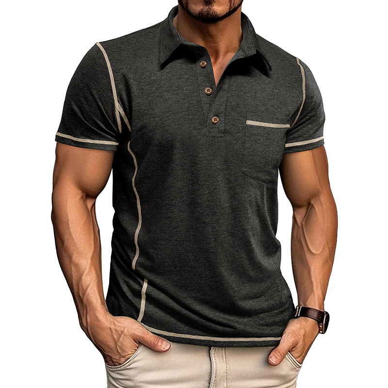 Vintage Comfortable Henley Shirt POLO Shirt New Lapel T-Shirt Casual Vintage Fashion