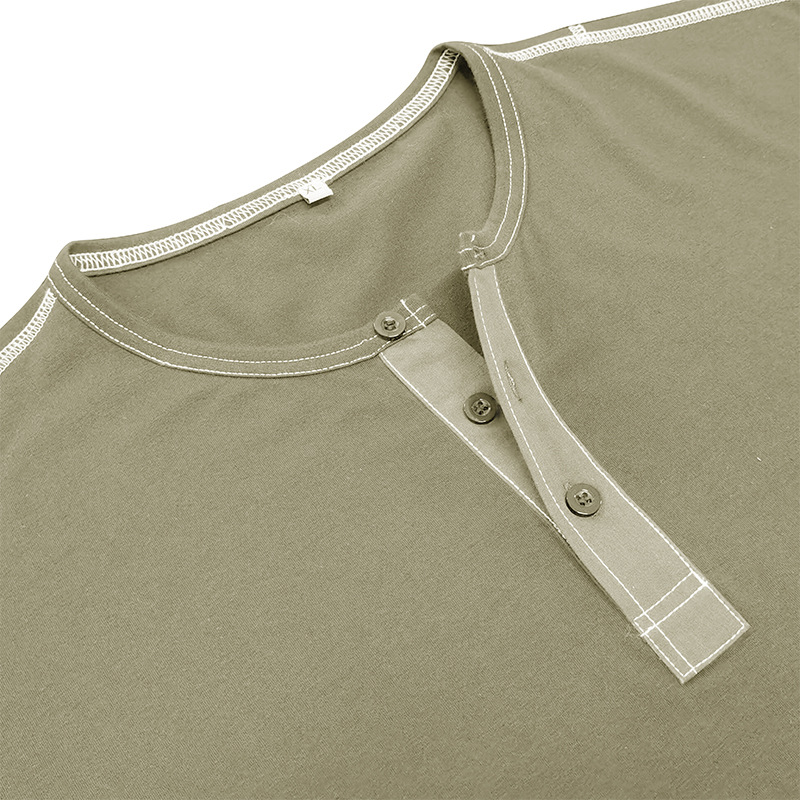 Muscle Henley Breathable Unisex Henley Unique Colorblock Design Everyday Essentia
