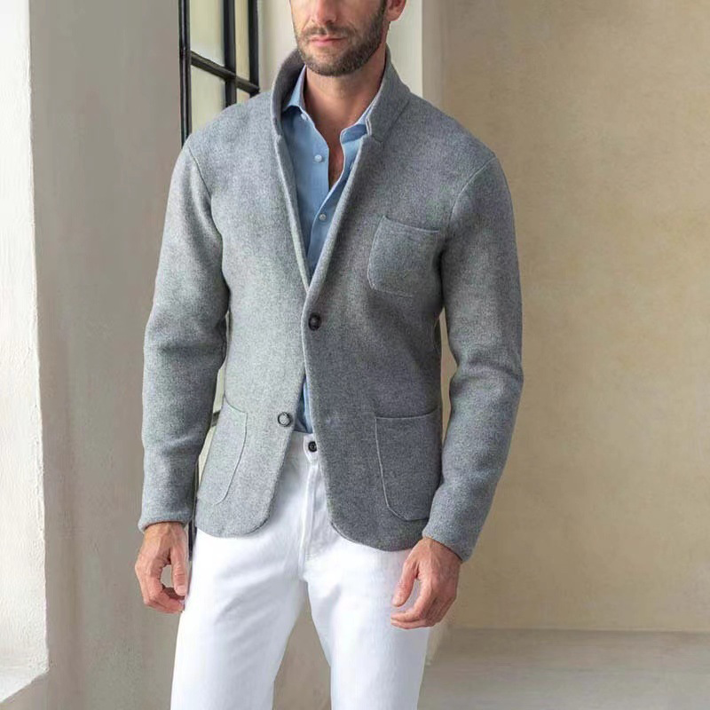 Spring/Autumn Jacket,Men's Cardigan Jacket,Men's Stand Collar Jacket