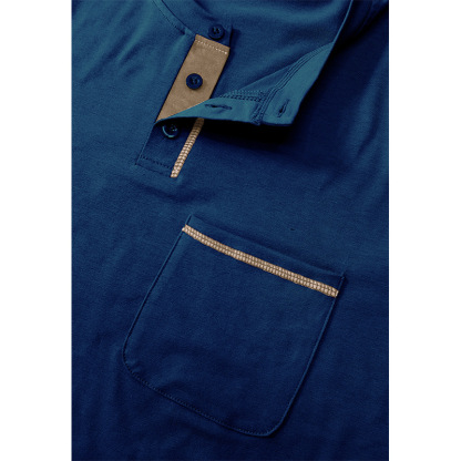 Men's Short Sleeve Classic Henley Is Versatile, Comfortable And Durable