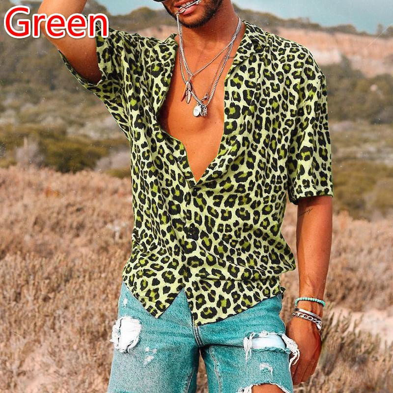 Wild & Bold Men's Leopard Print Button-Down Shirt