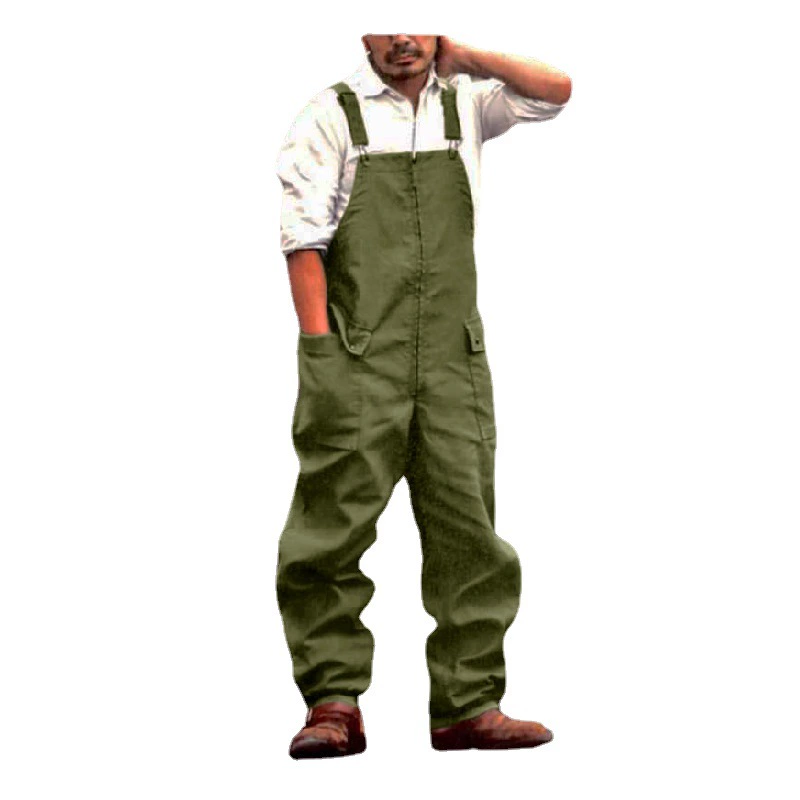 Men's American Vintage Workwear Bib Overalls，Durable Canvas Overalls，Vintage Carpenter Style