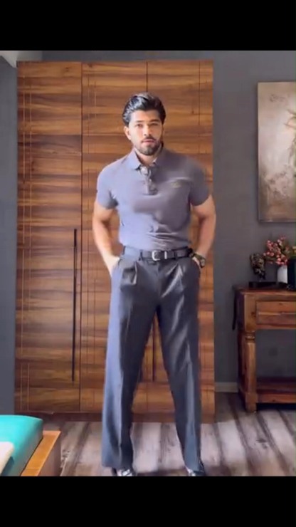 Premium Cotton Grey Men's Polo Shirt Breathable Summer Casual Wear Versatile Street Style Business Casual