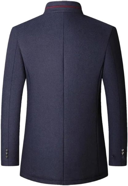 Men's Wool Jacket Windbreaker Stand Collar Business Casual Suit Coat Jacket