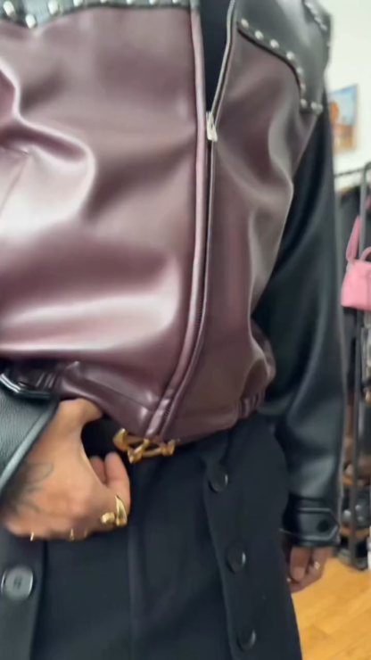 Men's Short Leather Jacket — Vintage Street Style Cropped PU Coat, Fashion Motorcycle Outerwear