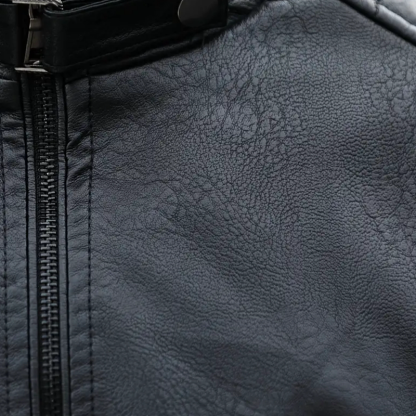 Men's Casual Style Jacket With Zipper Closure And Ribbed Shoulder Detail For Autumn