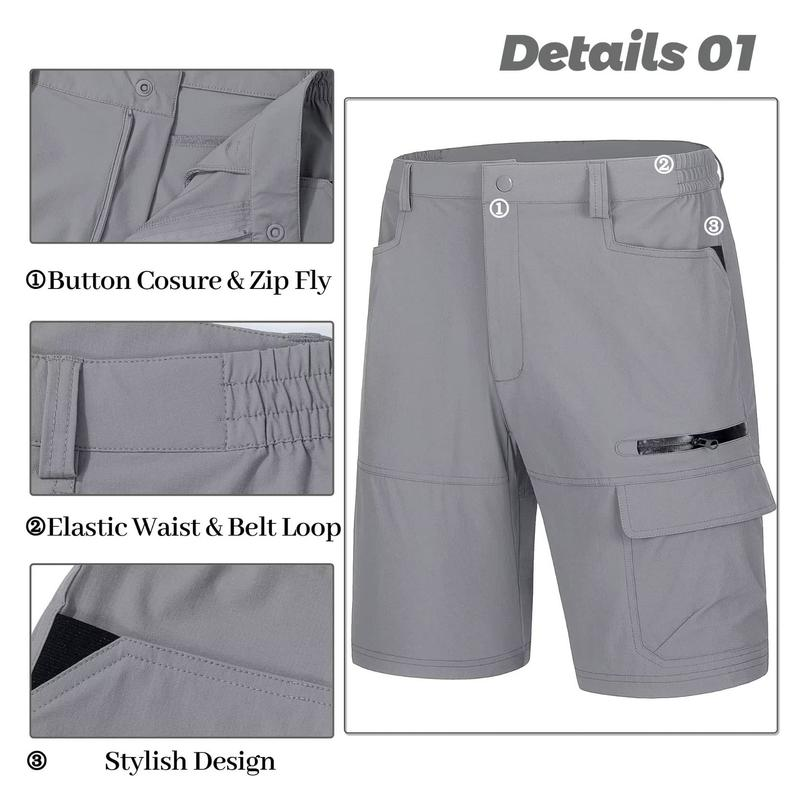Men's Summer Lightweight Quick-Dry Work Shorts(Pockets on both the front and back)