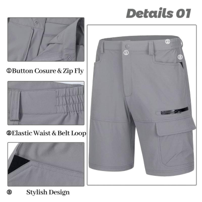 Men's Summer Lightweight Quick-Dry Work Shorts(Pockets on both the front and back)