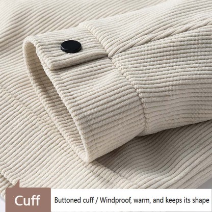 Corduroy Jacket For Men, Spring And Autumn Trendy Versatile Casual Workwear Coat, Stylish And Breathable, Wear-Resistant, Multi-Pocket, Wrinkle-Resistant, Windproof Turn-Down Collar Jacket.