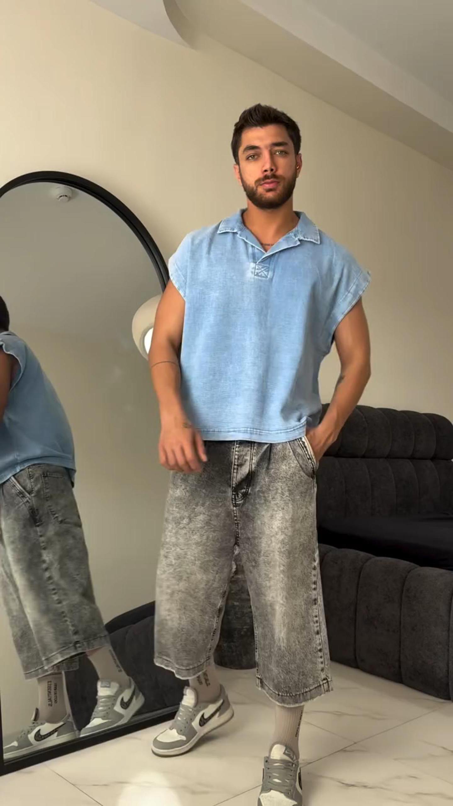 Men's Distressed Loose Casual Solid Color Sleeveless Vest