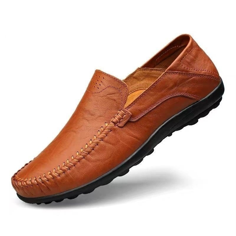 Men's Premium Genuine Leather Breathable Slip-On Loafers