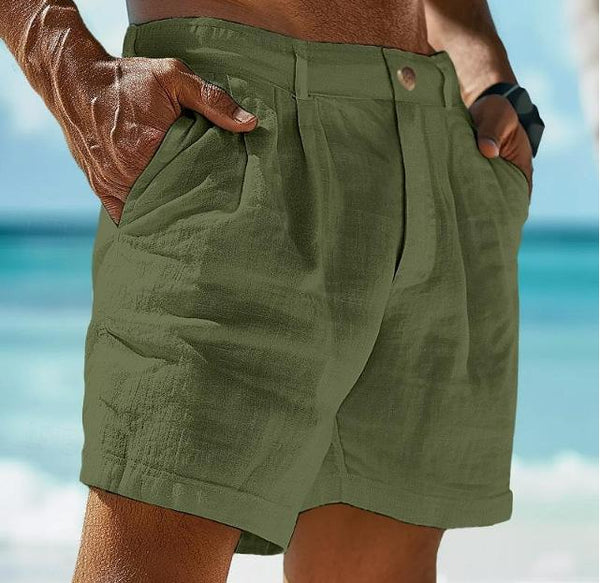 Men's Linen Solid Color Summer Shorts