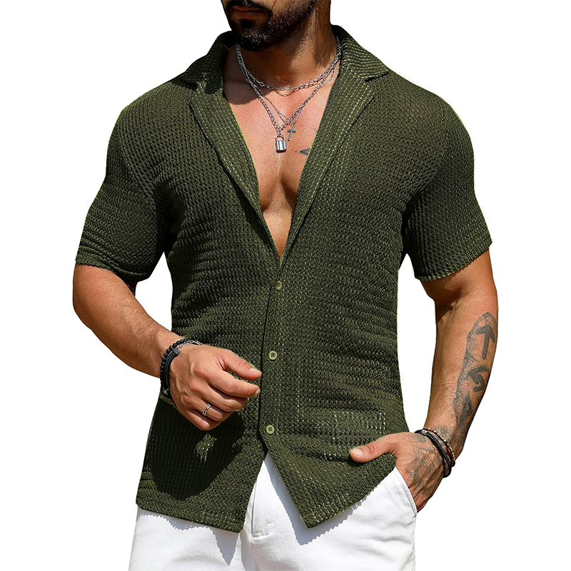 Men's Summer Cool Knitted Mesh Shirt