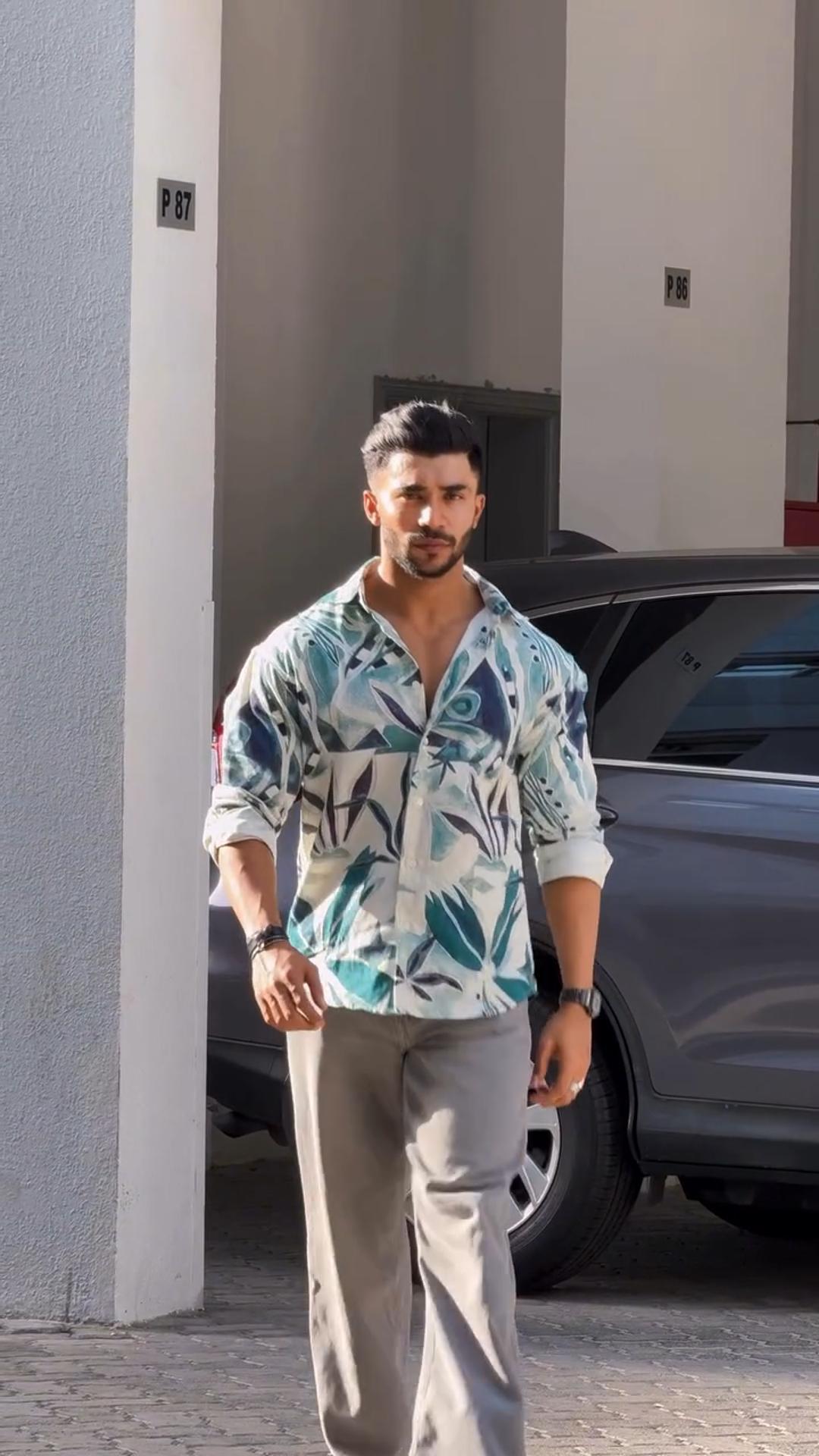 Men's Summer Casual Resort Style Printed Long Sleeve Shirt