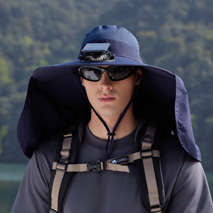 【24-Hour Shipping Out】Solar Powered Cooling Fan Hat For Men