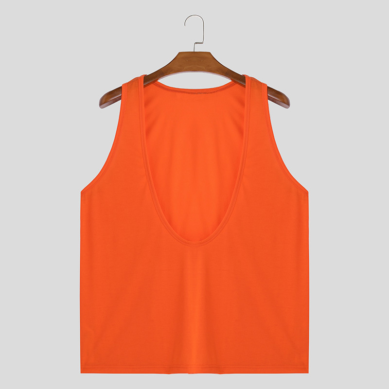 Mens Solid U-Neck Casual Sleeveless Vest, Comfort, Breathable Fabric for Daily Wear & Active Lifestyles, Ideal for Summer