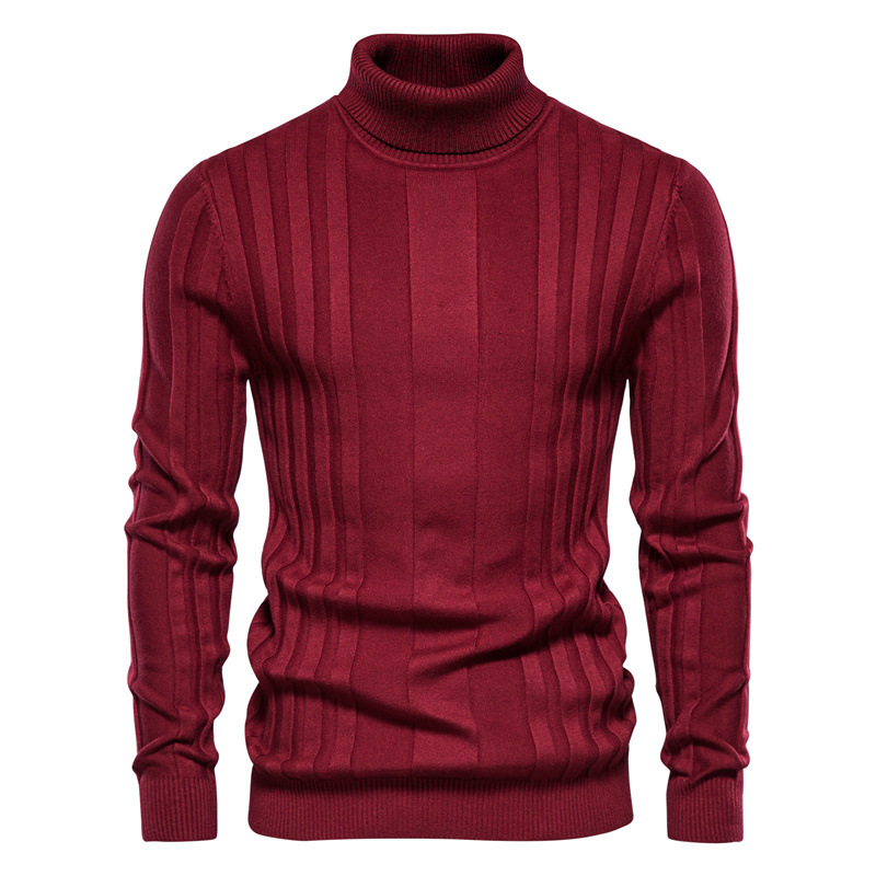 Sweater Autumn New Men's High Neck Casual Knit Warm Base Shirt Men's S