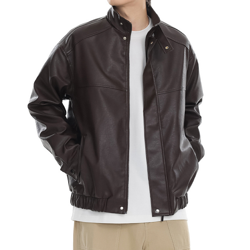 Men's Retro Brown Classic Black Leather Bomber Jacket, Vintage Pilot Leather Jacket for Men, Regular and Padded Styles Are Suitable for Autumn and Winter