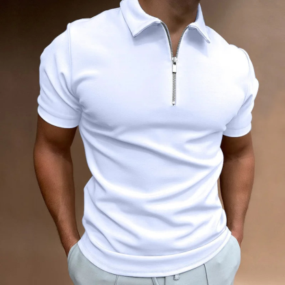 Men's Half Zip Polo Shirt, Short Sleeve Casual Top with Collar, Premium Comfort & Style