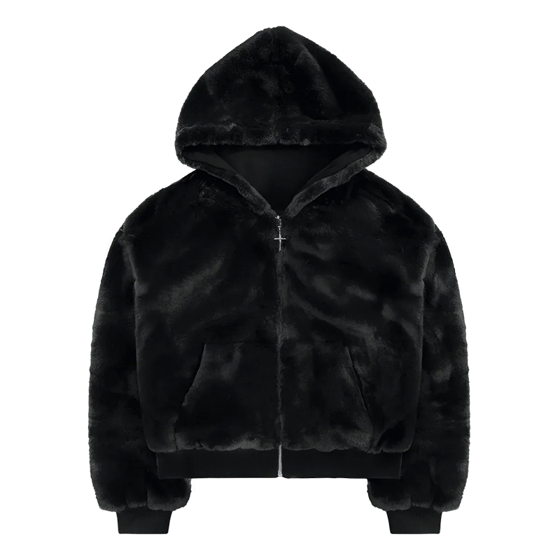 2025 New Men's Zip Hoodie, Heavyweight Jacket with Leopard Print, Double-Sided Wear (Gray/Leopard Print)