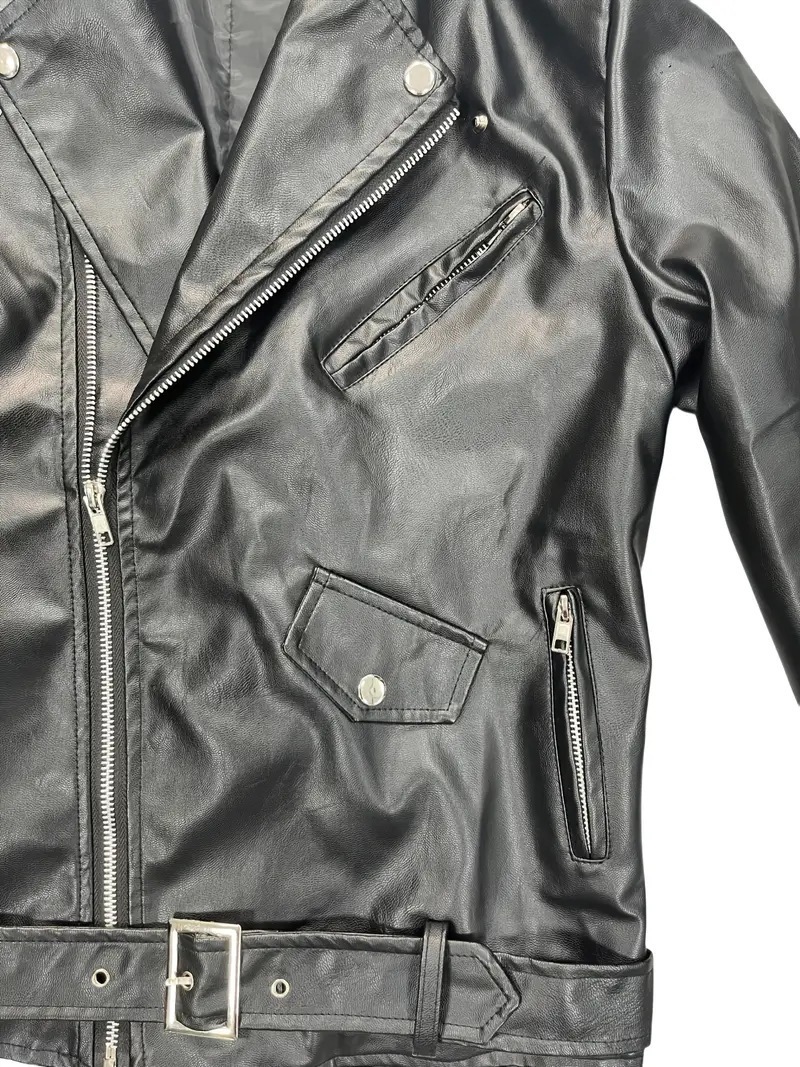 Men’s Motorcycle PU Leather Jacket – Casual Streetwear Outerwear for Everyday Style