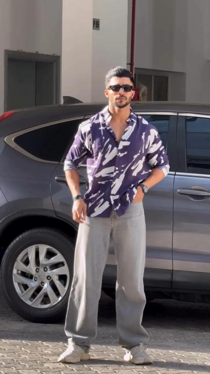Summer Loose Versatile Tie-Dye Full Print Pattern Beach Resort Style Short-Sleeved Shirt