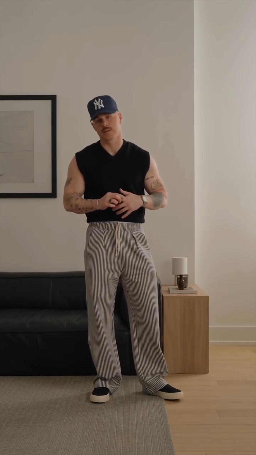 Vertical Striped Casual Trousers