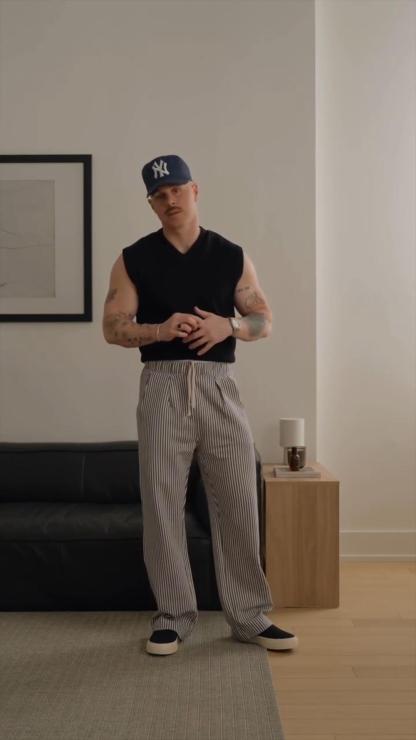 Vertical Striped Casual Trousers