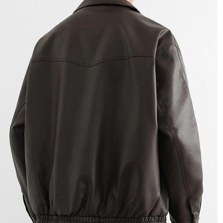 Men’s Autumn Lapel Motorcycle PU Leather Jacket – Stylish, Versatile, and Effortlessly Cool
