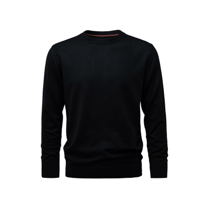 Men’s Wool Crewneck Sweater – Fall Winter Solid Knit Pullover, Soft Minimalist Base Layer in Relaxed Fit