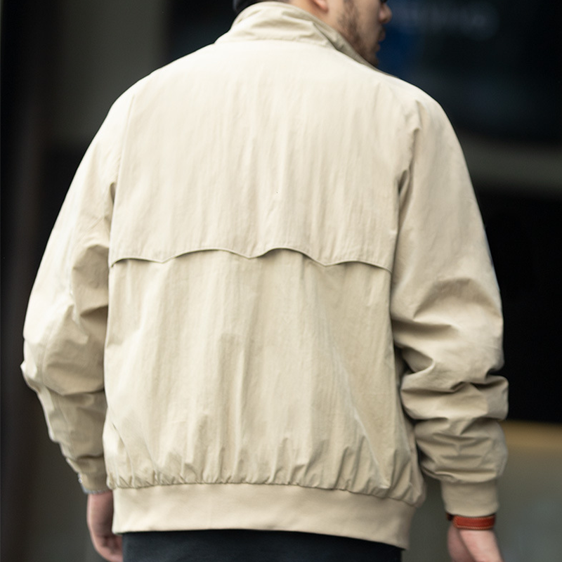 Men's Harrington Style Jacket, Classic American Workwear Jacket, Cotton Blend Windbreaker, Casual Workwear Fall Winter Coat