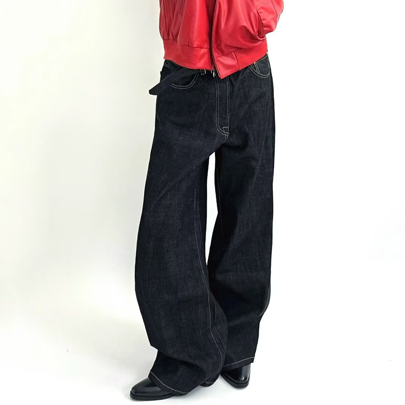 Men's Wide-leg Jeans, Classic Straight-leg Bootcut Jeans, Vintage Casual A-line Jeans