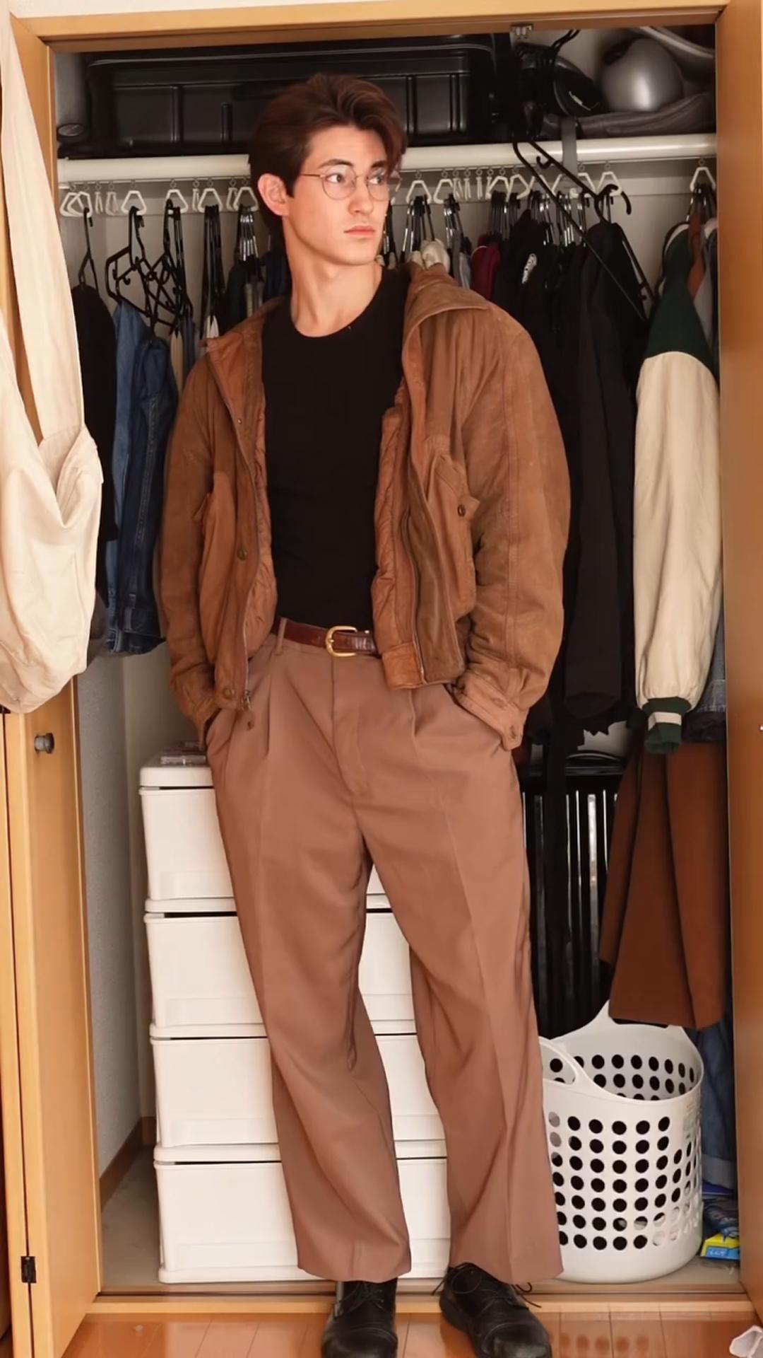 Vintage Pigskin Suede Turtleneck Jacket Loose Casual Zipper Coat