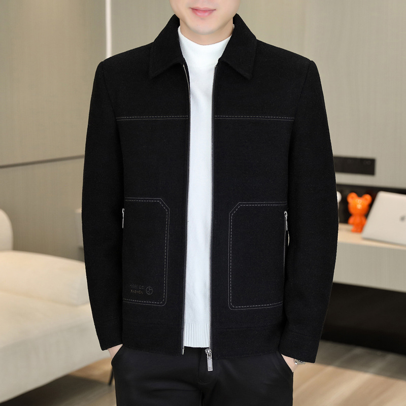 Men's Winter Workwear Jacket, Trucker Jacket Windproof Softshell with Anti-Pilling Finish, Business Casual Padded Lined Coat