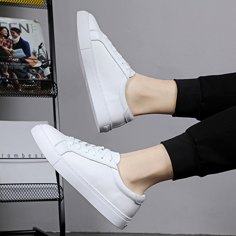 Men's Cowhide Leather Sneakers, Everyday Casual Shoes, Comfort for Walking, Versatile Low Top Casual Business Casual Shoes