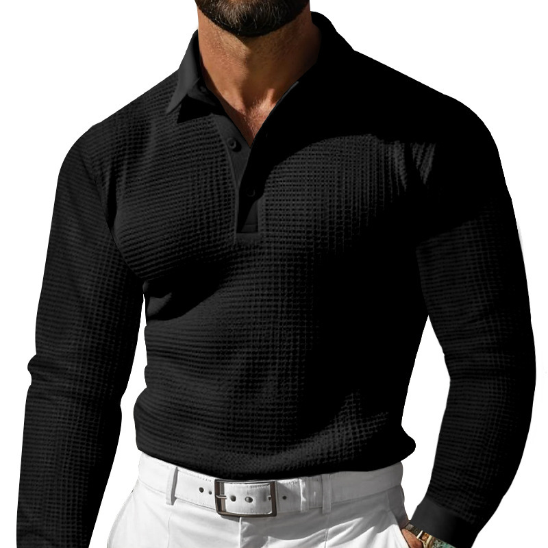 Men's Slim Long-Sleeved Polo Shirt