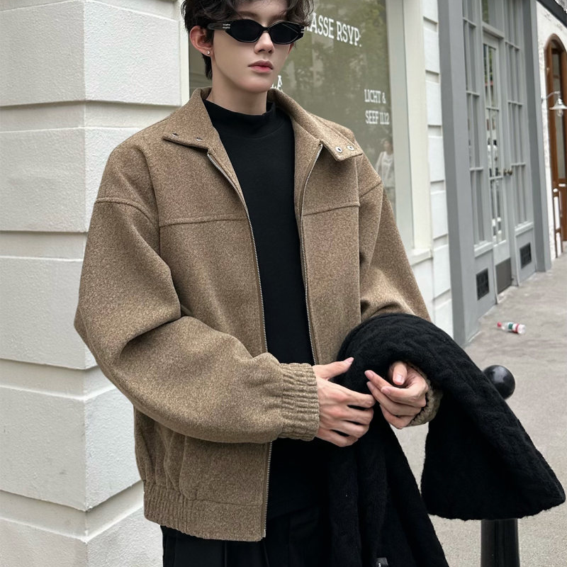 Men's Vintage Tweed Jacket, Relaxed Fit Notch Lapel Fall Outerwear