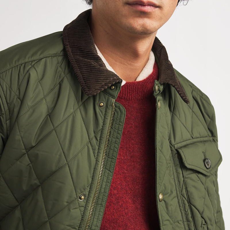 Men's Quilted Workwear Jacket, Classic Old Money Style Winter Coat