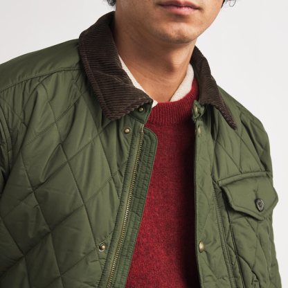 Men's Quilted Workwear Jacket, Classic Old Money Style Winter Coat