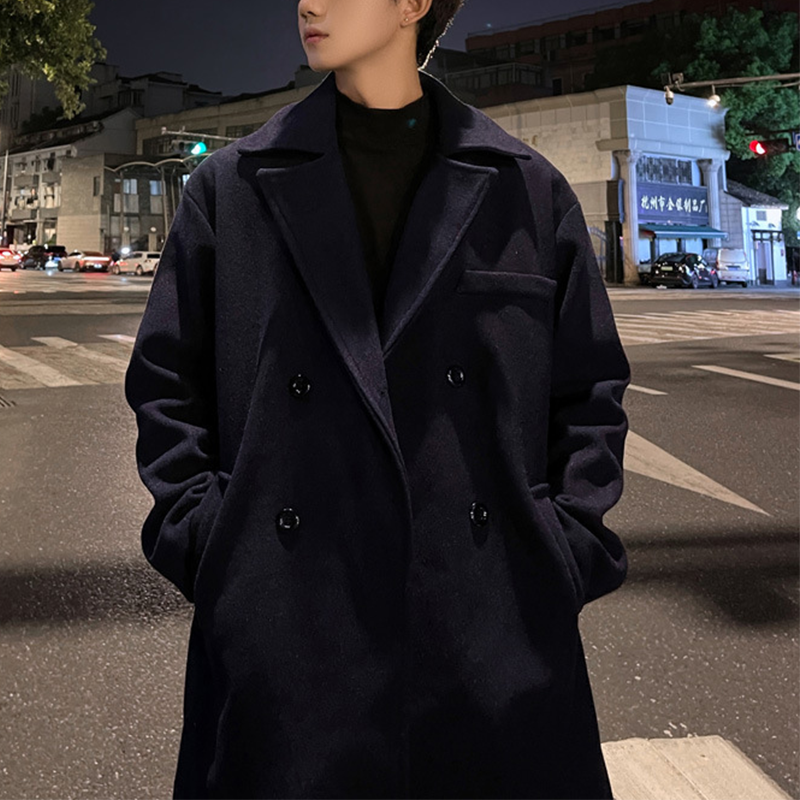 Men's Heavyweight Winter Trench Overcoat, Winter Dress Overcoat, Elegant Winter Long Coat