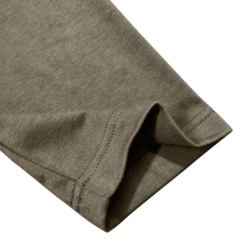 Vintage American Crewneck Henley Shirt  3-Button Retro Stretch Cotton Blend Top  Classic Casual Long Sleeve for Men