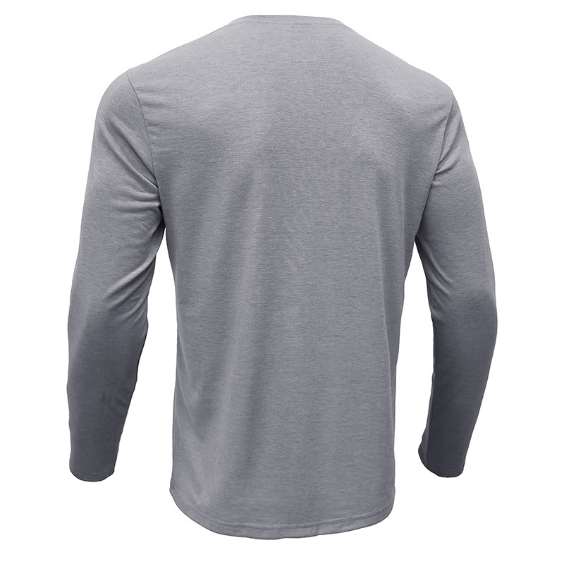 Men's Long Sleeve Crew Neck Henley Shirt Perfect for Gentlemen
