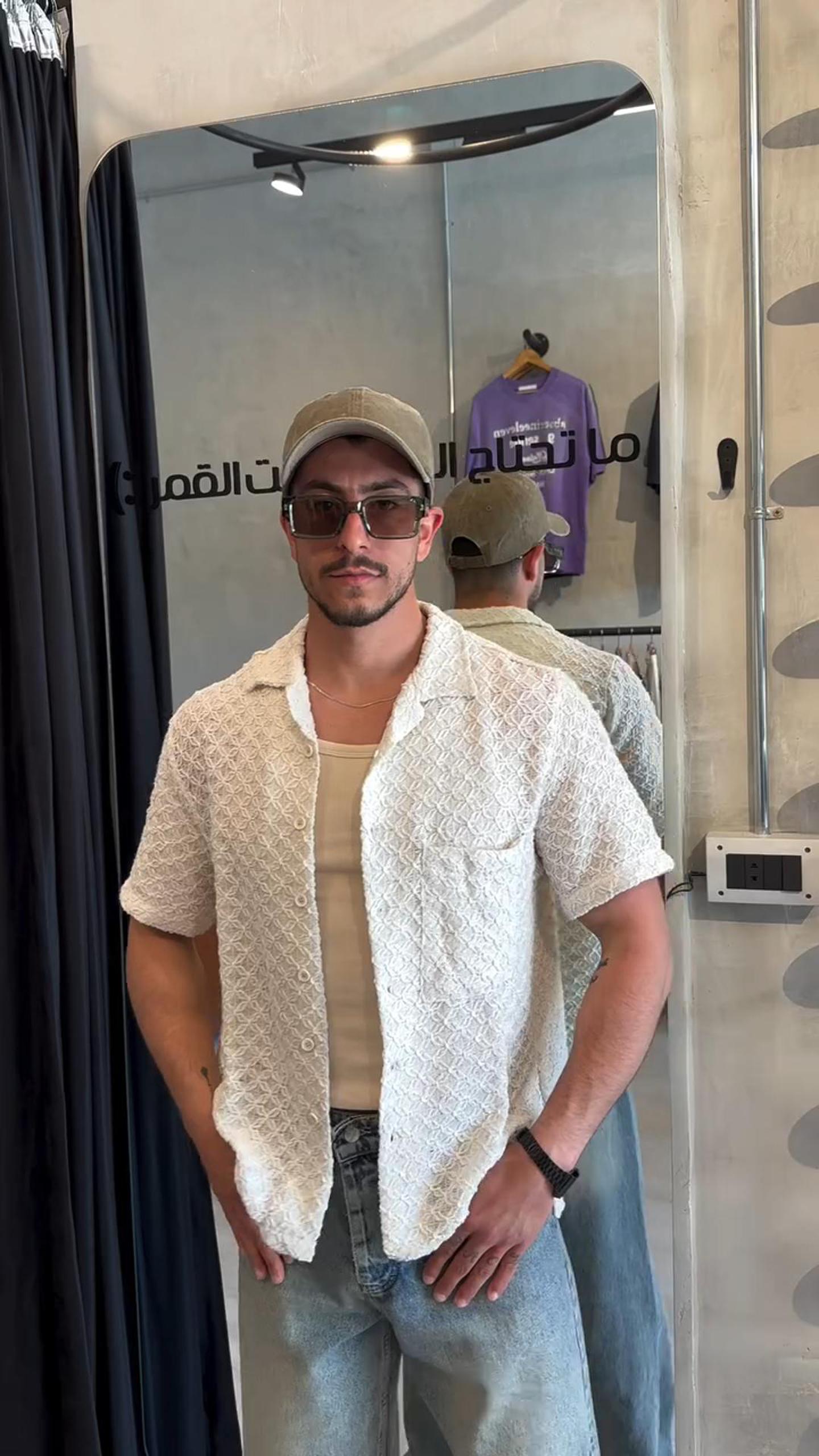 Summer Men's Light And Breathable Short-Sleeved Shirt With Textured Surface Design