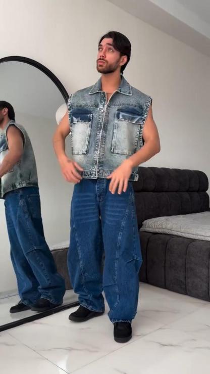 Men's Summer Lightweight Sleeveless Denim Vest Jacket