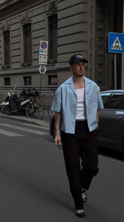 Men's Summer Niche Casual Suit Style Short-Sleeved Shirt