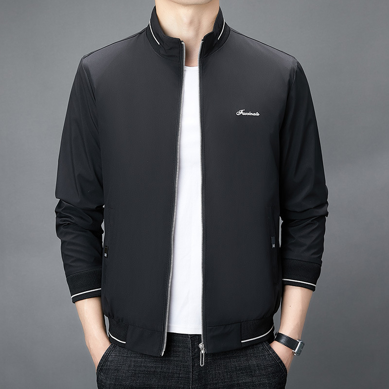 Men's Stand Collar Windproof Lightweight Jacket - Outdoor Casual Coat,Water-Resistant Travel Windbreaker