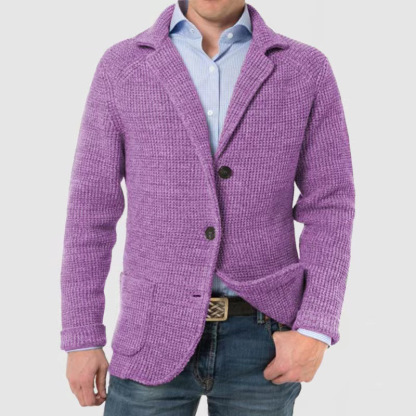 Men's Stand Collar Knit Blazer Jacket