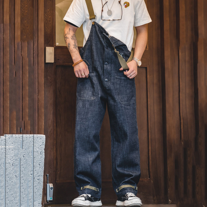 Men's Vintage American Workwear Denim Overalls